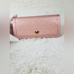 Menard Pink Shiny Heart Stitch Wallet VERY BEATIFUL